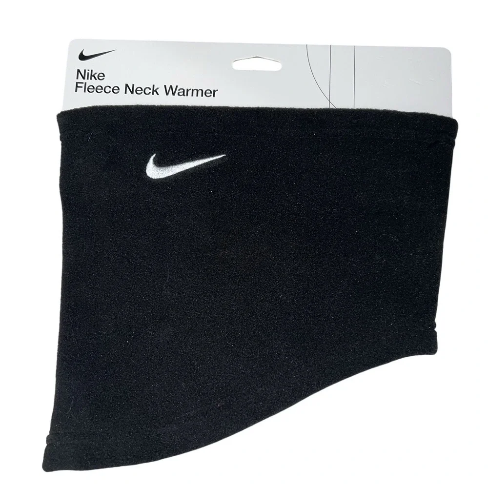 Nike Fleece Neck Warmer Black‎ White Running Gaiter Face Mask Scarf